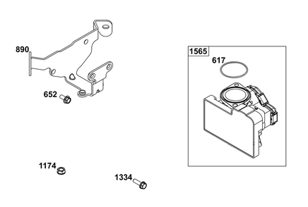 Throttle Body Group Diagram and Parts List for 61A677-0100-J1  Briggs and Stratton Engine